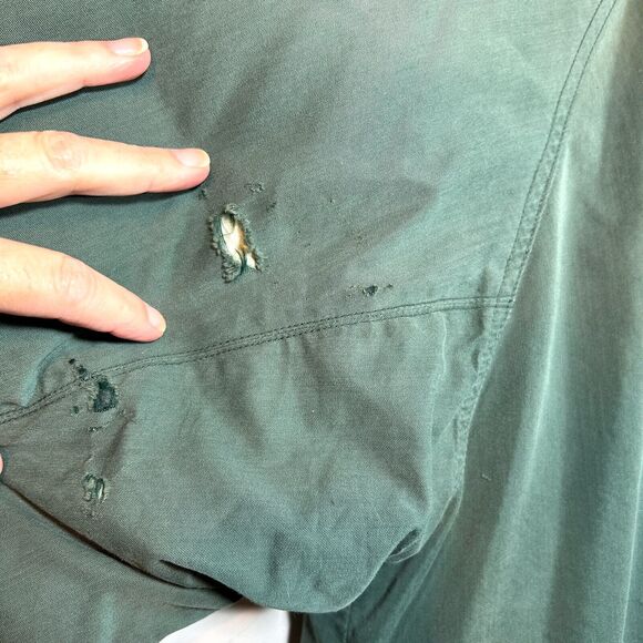 VINTAGE Eddie Bauer Jacket Mens L Tall Goose Down Flight Bomber Puffer 70s Green - Picture 14 of 14